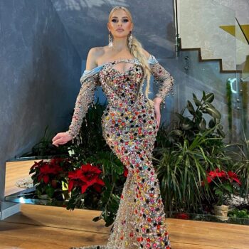 Heart Shaped Corset Mermaid Embellished Dress